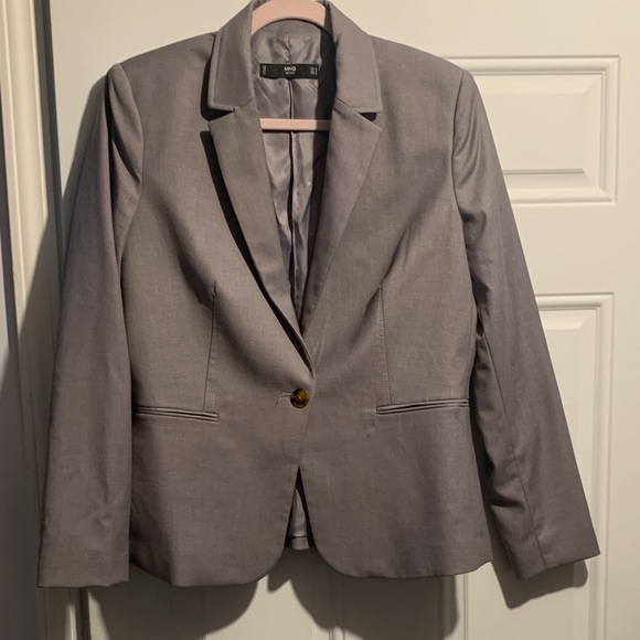 Mango Elegant Gray Suit Jacket - Picture 1 of 2